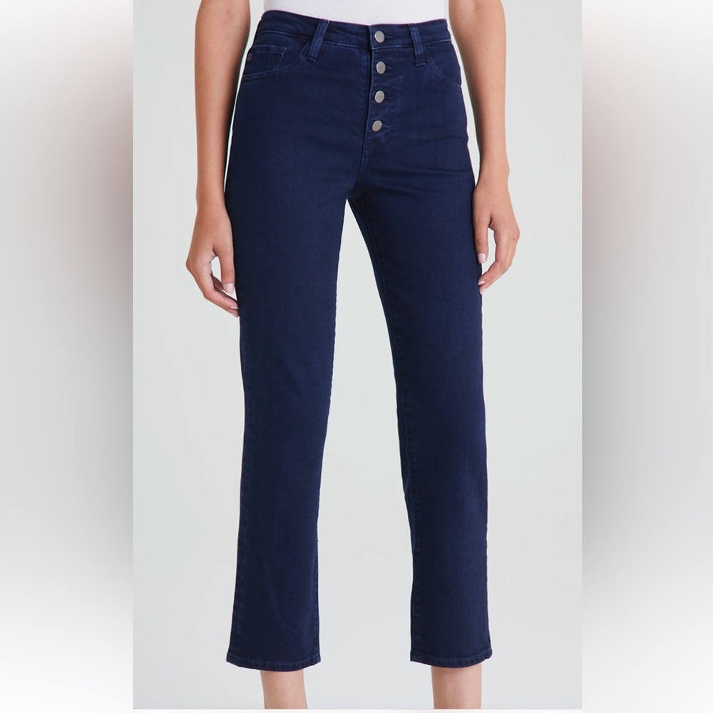 NWT AG Denim Isabelle Button Up High Rise Straight Crop Jeans Size 26